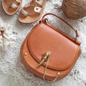 Sancia Babylon Tooth Bag in Cognac